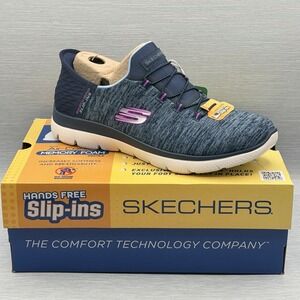 Skechers Women's 9.5 Sneakers Blue Slip Ins Hands Free Summits Comfort 149937